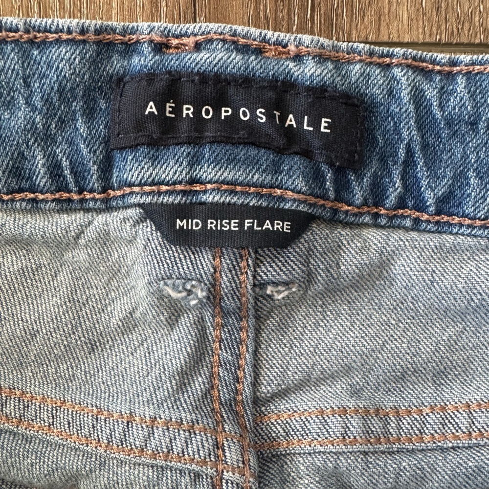 Aeropostale Women’s SZ 6 Mid-Rise Flare Jeans Cargo Pockets Denim Grunge Stretch - Picture 10 of 16